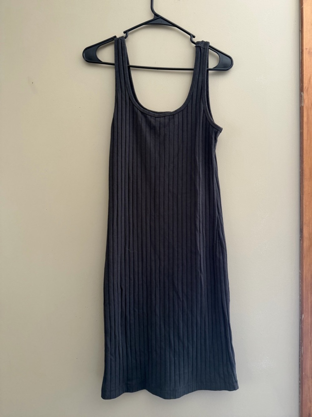 Old Navy Black Ribbed Midi Tank Dress